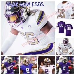 Bryant Hunter Washington Huskies voetbalshirt Jake Browning Ben Burr-Kirven Nick Harris Greg Gaines Drew Voorbeeld Tevis Bartlett Custom High