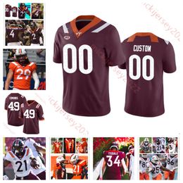 Bryce Duke Virginia Tech Hokies voetbaltrui Mansoor Delane Johnny Dickson Griffin Duggan Silas Dzansi 38 Ty Eller Mens Custom Stitched Virginia Tech truien