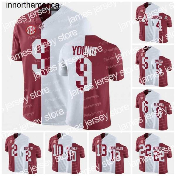 Bryce Young Alabama Crimson Tide Split Maillot de football universitaire NCAA Jameson Wi