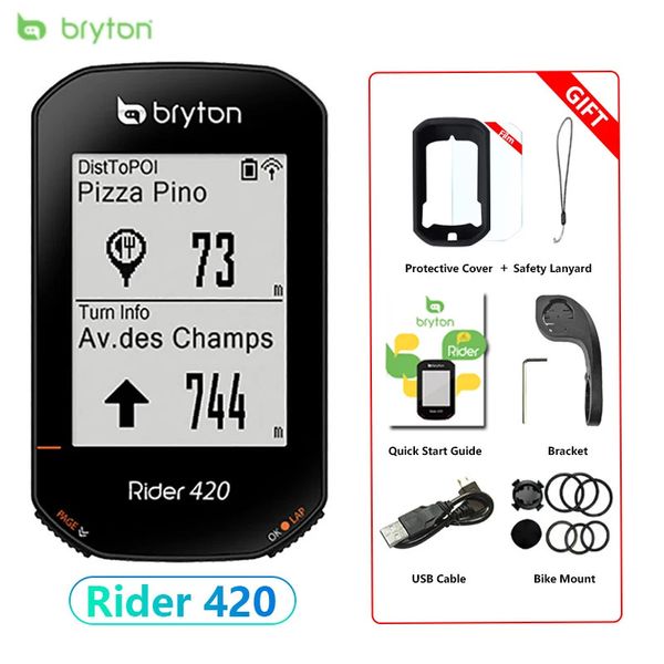 Bryton Rider 420 GPS Bike Computer MultiLanguage Bicycle Wireless Breedometer étanche IPX7 Odomètre à cyclisme ANT 240509