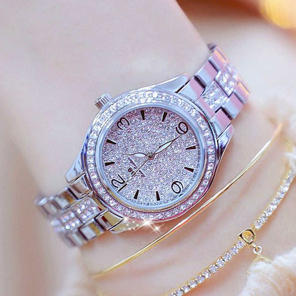 Bs Bee Sister diamant montre pour femmes marque de luxe dames montres-bracelets Quartz cristal Unique femme horloge Reloj Mujer 210527