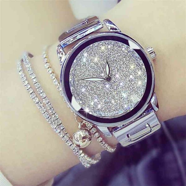 BS Bee Sister Montres pour femmes Top Luxe Diamant Véritable Dames Horloge Reloj Mujer 210707