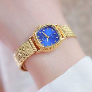 BS Fashion Elegant Gold Blue Quartz Top Brand Luxe waterdichte Women's Pols Girlfriend Gift G230529