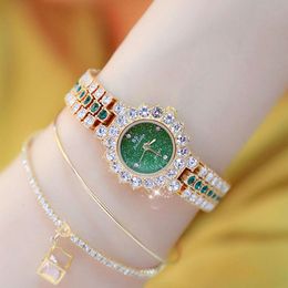 BS Nouveau bijou à chaud scintillant en plein diamant Petit tempérament multi-couleurs vert Woard Chain Watch FA1580