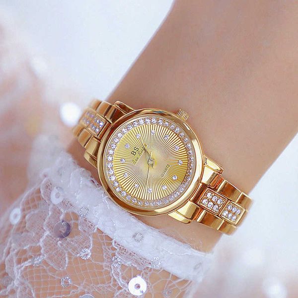 Bs Mujer Relojes Famosa Marca Oro rosa Cuarzo Señoras Relojes de pulsera Vestido Mujer Reloj de pulsera Mujer Montre Femme 210527