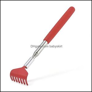 BS002 RVS Back Scratcher Telescopische Draagbare Verstelbare Grootte Extend Ich Aid Krasgereedschap met zachte greep DROP LEVERING 2021 OTHE