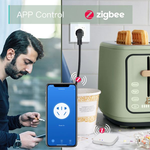 BNEED New Zigbee Europe Russia Standard Wall Smart Power Socket Plug Fonction avec Tuya Gateway Smart Life Alexa Home Improvement