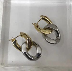 Bhaped twocolor goud kleine ring ontwerp knoop temperament mode oorbellen vrouw 925 zilveren naald7294030