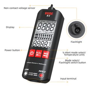 B-SIDE A1 / A5 / A40 MINI MINI Multimètre LCD TESTER DÉTECTEUR DE TENSAGE 2000 COUNT