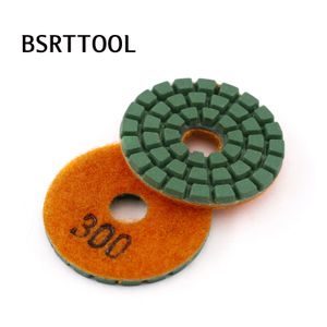 Bsrttool 7pcs 2 pouces Tampons de polissage en diamant Diamètre 10 mm Disques de ponçage de sol pour marbre de sol en béton
