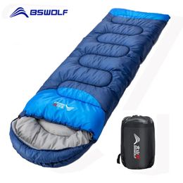 BSWOLF Camping sac de couchage ultraléger imperméable 4 saisons enveloppe chaude sac de couchage sacs de couchage pour les voyages en plein air randonnée 240115
