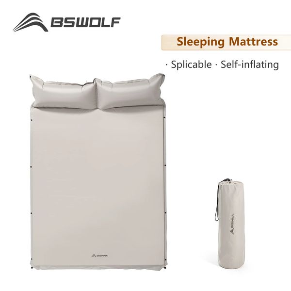 Matelas gonflable Bswolf Tente extérieure Tente de camping matelas auto-infranté épissé extérieur épais 240412