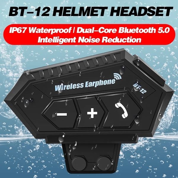 BT-1212S casque de moto interphone sans fil Bluetooth 5.0 casque mains libres casque stéréo musique Anti-interférence étanche