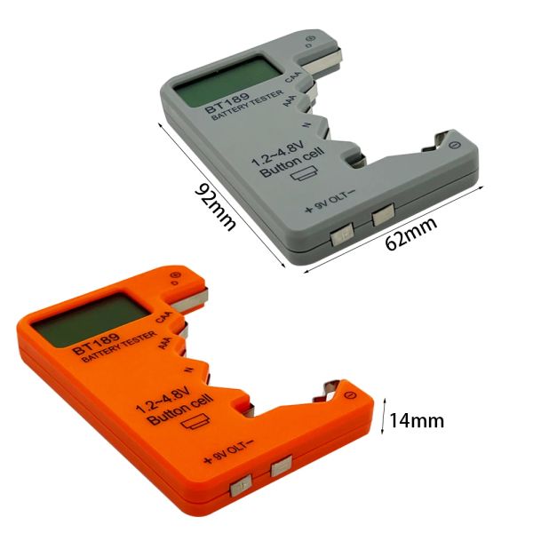 BT-189 AA/AAA/C/D/9V/1.5V Pantalla LCD Medidor de voltaje de batería universal Indique Volt Tester Verificador BT189 Probador de batería