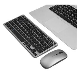 BT 5.0 2.4g Inalámbrico y combo Mini Multimedia Keyboard Mouse Conjunto de mouse para la computadora portátil TV iPad Libro Android DDMY3C