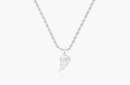 BT Gift Courage Mens Stainls Steel Pendant 14k Gold Plated Angel Feather Wing Collier8907940