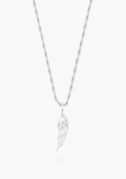 BT Gift Courage Mens Stainls Steel Pendant 14k Gold plaqued Angel Feather Wing Collier6454074