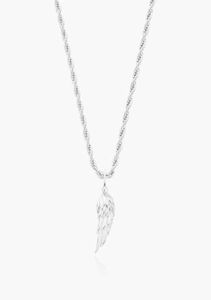 BT Gift Courage Mens Stainls Steel Pendant 14k Gold plaqued Angel Feather Wing Collier6454074