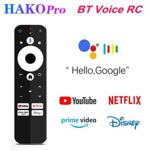 Reemplazo de control remoto de voz BT para HAKO Pro Android TV Box Google y Netflix Smart TV Box certificado