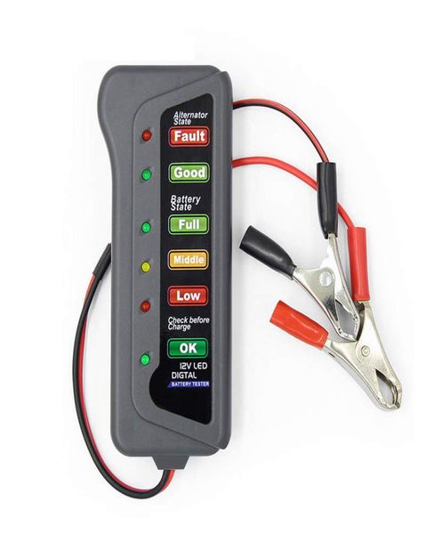 BT001 Herramienta de diagnóstico de funciones múltiples 12 V Probador de batería digital automático Alternador 6 luces LED para mejorar la seguridad en la conducción7452114
