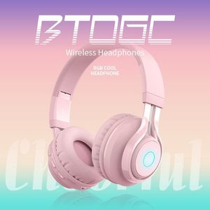 BT06C Draadloze telefoons Op het hoofd gemonteerde schattige draadloze Bluetooth-headset voor kinderen met microfoon LED-lampje Gehoorbeschermingsheadset