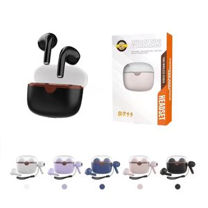 BT11 TWS Wireless oortelefoons doorschijnende Jelly Bin Bluetooth 5.3 Hoofdtelefoon Sporthoofdsets Half in-ear oordopjes voor iOS Android met retailbox