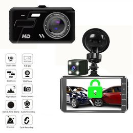 BT200 4 pouces IPS écran tactile Dash Cam 1080P voiture DVR double objectif Dash caméra Dashcam grand Angle enregistreur vidéo caméra arrière vision nocturne
