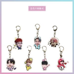 BT21 Sleutelhanger Omliggende Acryl Creatieve Bangtan Jongens JIN RM JIMIN V SUGA J-HOPE Jung Kook Leuke Cartoon Hanger Sieraden