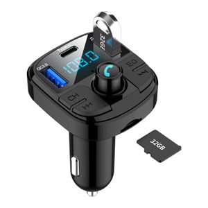 BT29 kit de voiture pilote manuel USB C QC 3.0 chargeur transmetteur Fm Bluetooth voiture lecteur multimédia Mp3