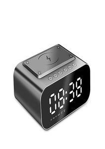 BT508 Mirror Wireless Bluetooth -luidspreker LED Display FM Radio met draadloze lader 4D Hifi Stereo Bass Sound Mini Alarm Clock A063260308