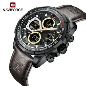 Automatique Watch PVD Case Chronograph Brown Leather