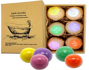 Bubbelbadbommen Cadeauset Rose Korenbloem Lavendel Oregon Essentiële Olie Weelderige Fizzies Geurende Zeezouten Ballen Handgemaakte SPA Cadeau DH2093322