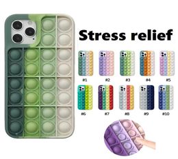 Bubble Cases Voor iPhone 12 11 13 Pro Max Mini 7 8 XS XR SE Cover Reliver Stress Fidget speelgoed Push Bubble Antistress5499385