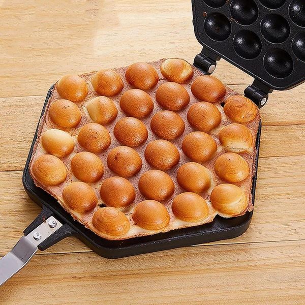 Gâteau à œufs bulles moule moule eggettes iron aluminium hongkong waffle fabric maker revêtement non cadru