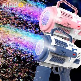 Bubble Gun Kids Toys Electric Automatic Soap Rocket Bubbles Machine Outdoor Wedding Party Led Led Light Children Birthday Gifts 240416