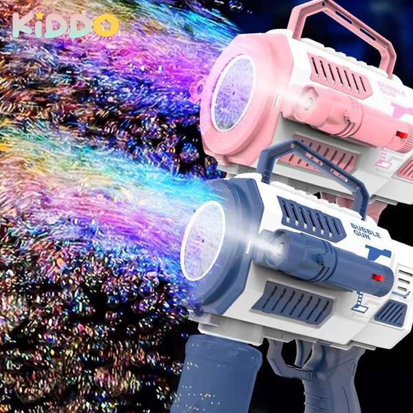 Bubble gun kids toys électrique fusée automatique fusée bulles machine de mariage extérieur jouet jouet led léger enfants cadeaux d'anniversaire 240416