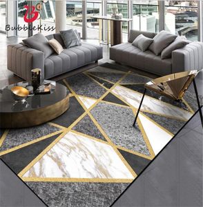 Burbujas besos de estilo europeo alfombras de patrón de línea de oro de mármol para sala de estar mesa de café alfombra decoración del hogar Mat6135337