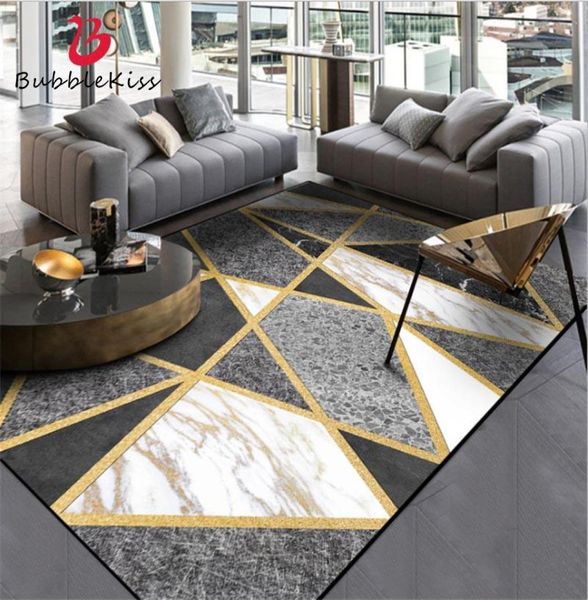 Bubble Kiss European Style Marble Gold Line Match Carpets pour le salon canapé-ci carnet de table basse décor à la maison Mat6135337