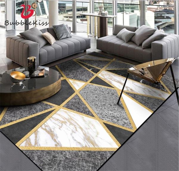 Burbujas besos de estilo europeo alfombras de patrón de línea de oro de mármol para la sala de estar mesa de café alfombra decoración del hogar el piso de dormitorio 4816678