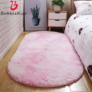 Bubble Kiss – tapis ovale épais pour salon et chambre à coucher, en peluche à poils longs, pour lit d'enfant, en velours doux, décoration de maison, 220811
