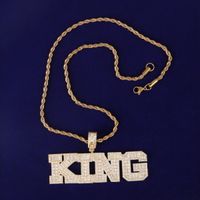 Lettre de bulle Collier de nom personnalisé pour hommes Baguette Pendant Pendant Perpendent Real Gold Hip Hop Rock Rock Rock Jewelry