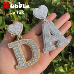 Bubble Brief Iced Out Initial Ketting voor Vrouwen Griffenzetting Hanger Real Vergulde Hip Hop Mode-sieraden 240119