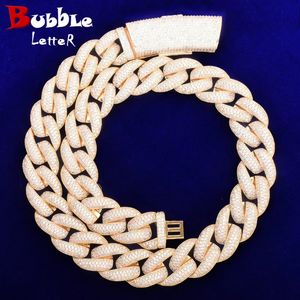 Bubble Letter Miami Cubaanse Link Chain Man Ketting Hip Hop Sieraden Iced Out Kerstcadeaus Trend 240131