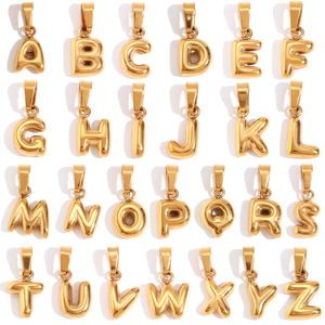 Bubble Letter Hanger Ballon Eerste 18K Verguld Sierlijk voor Vrouwen Meisjes Naam Gepersonaliseerd Cadeau Eerste Alfabet A-Z