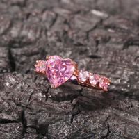Lettre de bulle coeur rose zircon pierres compl￨tes anneaux hip hop glac￩ des bijoux pour femmes 10 mm de largeur
