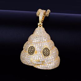 Collier avec pendentif en forme de lettre à bulles pour hommes, bijoux Hip Hop, Zircon cubique glacé, Rock Street, couleur or et argent, cadeau 286I