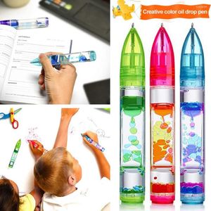 Bubble Pen Anti Angst Zandloper Ontwerp Stress Relief Kleurrijke Vloeibare Waskolf Fidget Bureau Speelgoed Schoolbenodigdheden