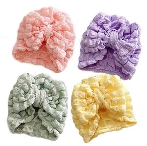 Bubble print beanie voor babymeisjes grote bowknot tulband hoed kinderen India