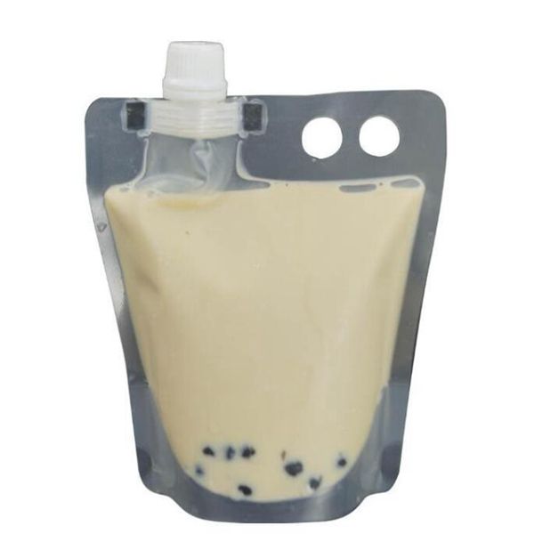 Pochette de bec de sac d'emballage de boisson en plastique debout de thé à bulles pour le café de lait de jus liquide de boisson