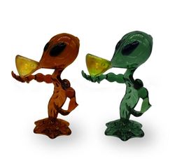 7 inch Alien glazen pijp glas rokende pijpen mini -glazen bongs Aantrekkelijke kom rokende olie Alien Bong Pijpen Hand Tabak Rookwaterpijpen